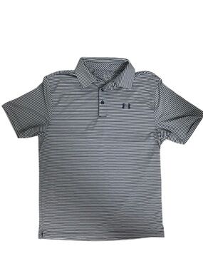 Under Armour HeatGear Striped Polo Shirt Men’s Medium Loose Athletic Golf